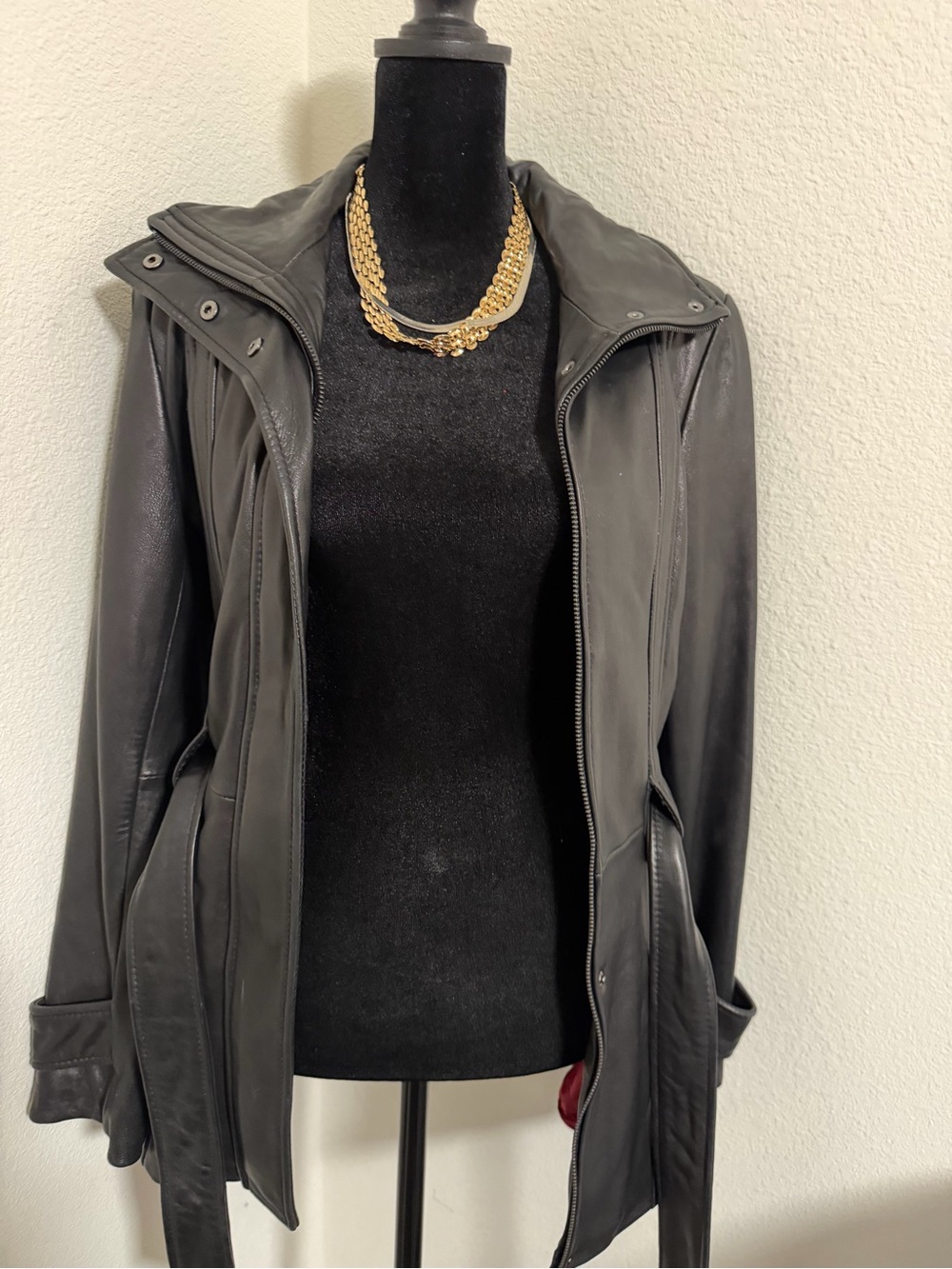Pelle Studio Black Leather Zip-Front Jacket